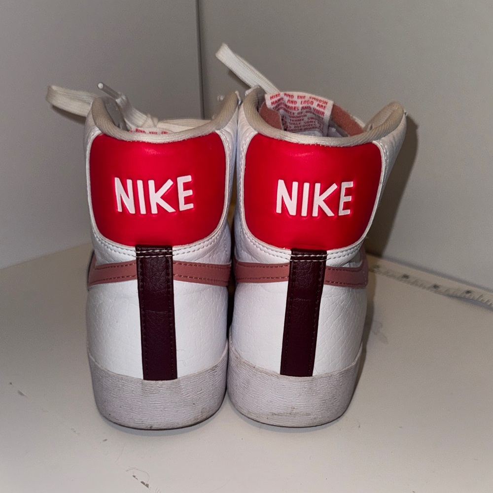 Nike Women's White and Pink High-Top Sneakers - Picture 6 of 10